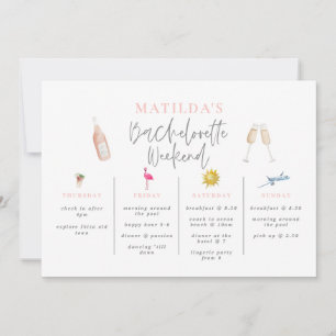 Invitation itinéraire de week-end de jeune fille en boisson a