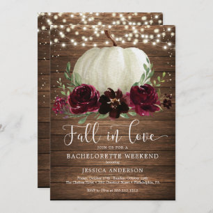 Invitation Itinéraire du Citrouille de bachelorette rustique