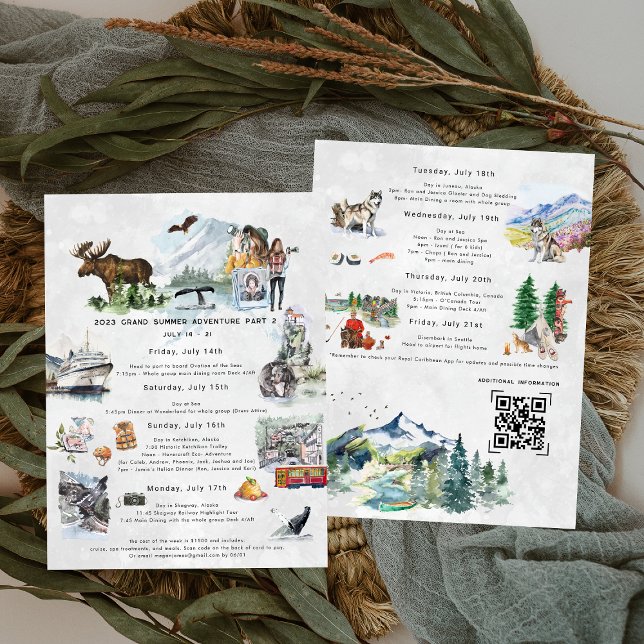 Invitation Itinéraire du week-end de bachelorette | Croisière (Créateur téléchargé)