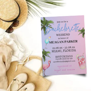 Invitation Itinéraire du week-end de bachelorette   Miami Bea