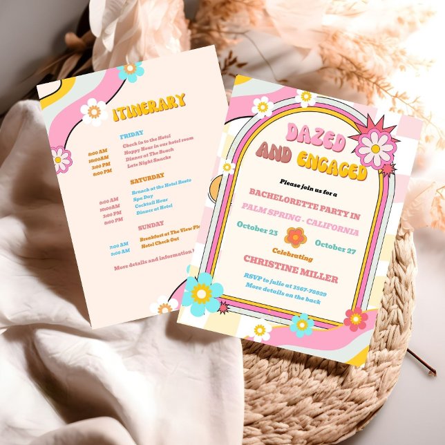 Invitation Itinéraire du week-end de bachelorette rasé et eng (Créateur téléchargé)