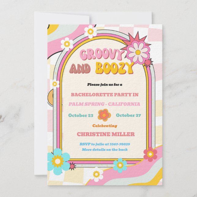 Invitation Itinéraire du week-end de bachelorette super et bo (Devant)