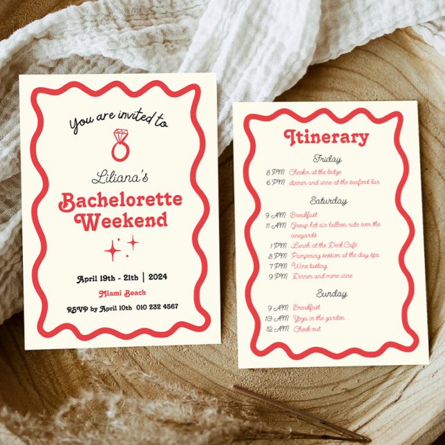 Invitation Itinéraire du week-end de la Bachelorette de la va (Créateur téléchargé)