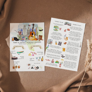 Invitation Itinéraire du week-end mariage   Austin, Texas