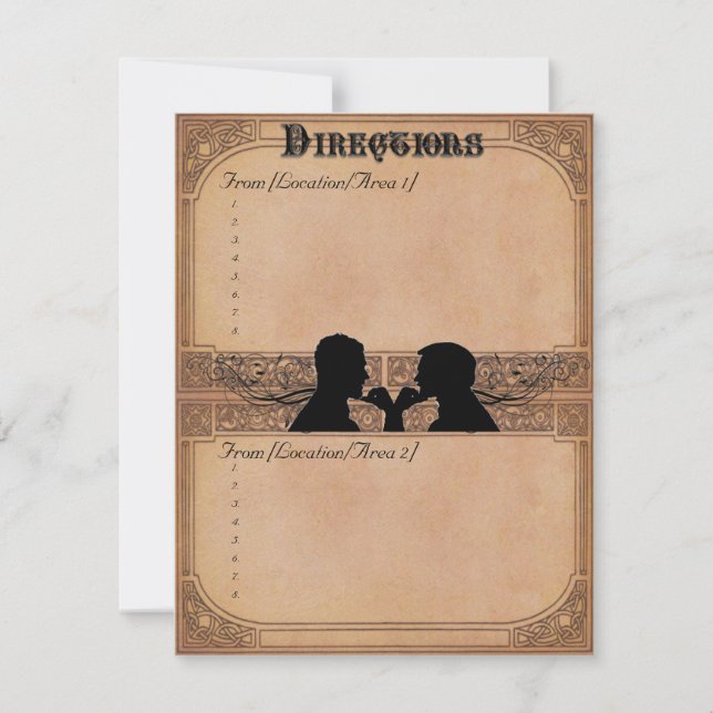Invitation Itinéraire personnalisé pour la cérémonie d'engage (Devant)
