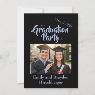 Invitation It's a Graduation Party - Black w/Photo