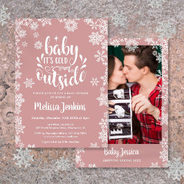Invitation It's Cold Outside Girl Photo Winter Baby Shower