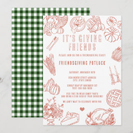 Invitation It's Giving Friends Casual Friendsgiving Potluck