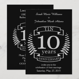 Invitation Ivoire Anniversaire de mariage traditionnel 10 ans
