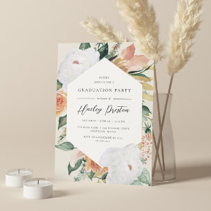 Invitation Ivoire   Desert Floral Graduation Party