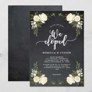 Invitation ivoire floral moderne nous avons fui la craie d'in