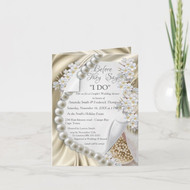 Invitation Ivoire, Vert, Bleu, Or sur l'invitation de douche  (Devant)