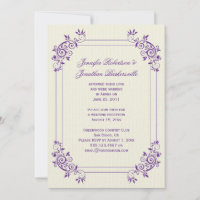 Ivoire Vintage avec Tourbillons Violets Après-Mari