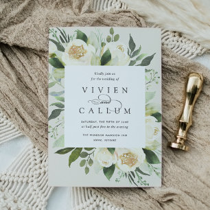 Invitation Ivory Bloom Aquarelle Mariage de cadre Floral