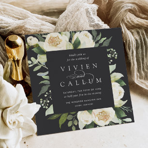 Invitation Ivory Bloom Mariage Carré aquarelle