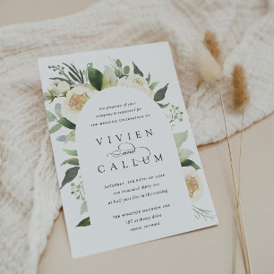 Invitation Ivory Bloom Mariage d'arche florale aquarelle