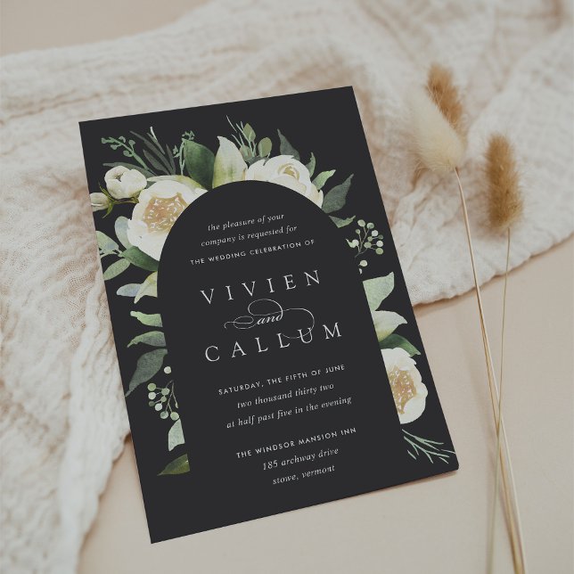 Invitation Ivory Bloom | Mariage d'arche florale aquarelle (Créateur téléchargé)