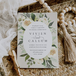Invitation Ivory Bloom Mariage floral de l'aquarelle du cad