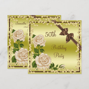 Invitation Ivory Blossom, Bows & Diamonds 50e anniversaire