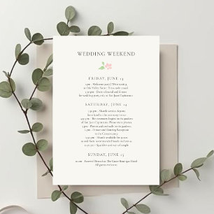 Invitation Ivory Chic Calendrier du week-end de mariage