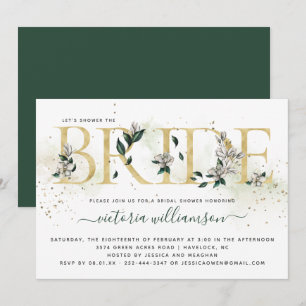 Invitation Ivory Emerald Or Magnolia Floral Mariage