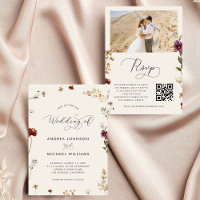 Ivory Fall Fleur sauvage QR Code Automne Mariage d