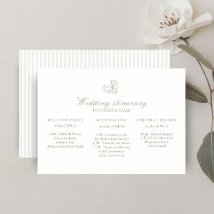 Invitation Ivory   Floral Mariage Weekend Itinéraire Calendri