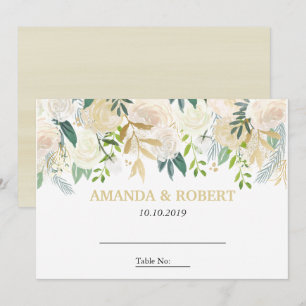 Invitation Ivory Floral Rose mariage Table Place PINK
