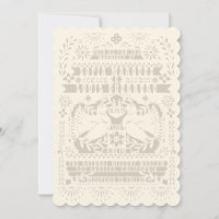 Ivory Mexicaine Fantail Doves Papel Picado Mariage
