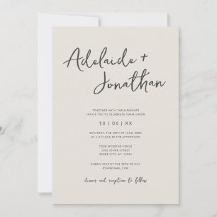 Invitation Ivory Minimaliste Moderne Simple Mariage Invitatio