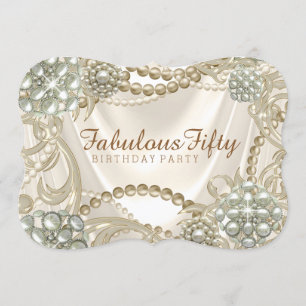 Invitation Ivory Pearl fête d'anniversaire