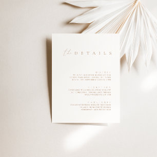 Invitation Ivory & Taupe Détails du Mariage