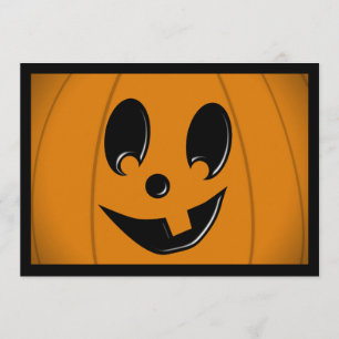Invitation Jack-O-Lantern face soyeux avec une dent