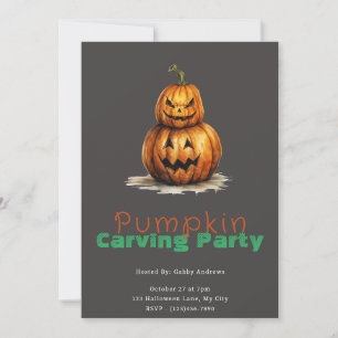 Invitation Jack-O' Lantern Grey Citrouille de la fête de la s