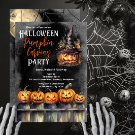 Invitation Jack-O-Lanterns Halloween Citrouille Carving Party