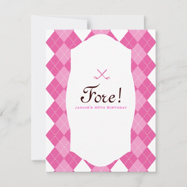 Invitation Jacquard de la Pink Ladies Golf Party (Devant)