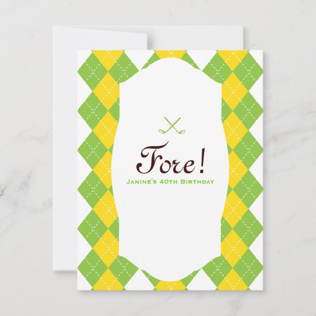 Invitation Jacquard du 40e anniversaire du Golf Party (Devant)