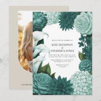 Jade Haze, Alpine Teal & Snow Mint Floral Mariage