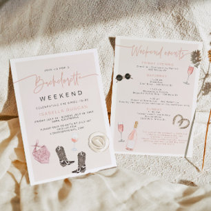 Invitation JADE Wine Cowgirl Pays Bachelorette Itinéraire