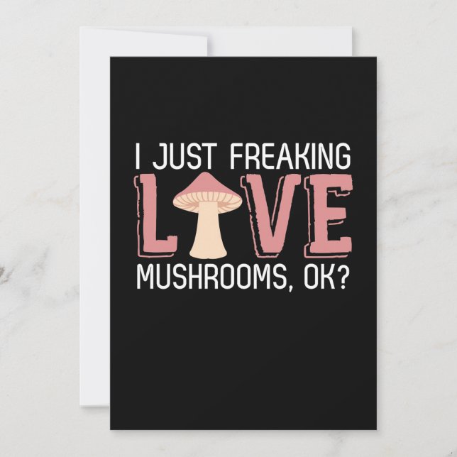 Invitation J'adore tout simplement les champignons (Devant)