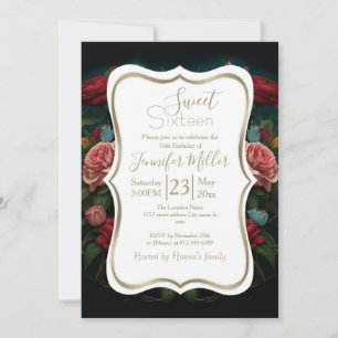 Invitation Jaguar avec Couronne en peinture de fleurs