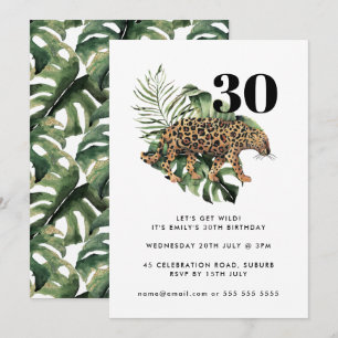 Invitation Jaguar Jungle Poster de animal 30e anniversaire sa