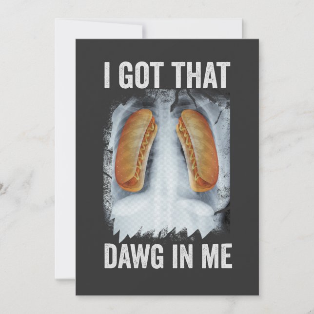 Invitation J'ai Ce Chien En Moi Drôle Xray Hotdog 4 Juillet  (Devant)