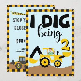 Invitation J'Ai Creg Être 2 Anniversaire Construction