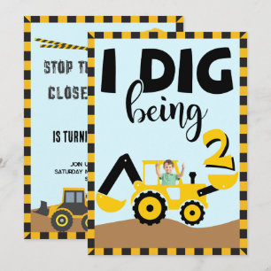 Invitation J'Ai Creg Être 2 Anniversaire Construction