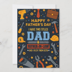 Invitation J'Ai Deux Titres Papa & Père En Droit Je Les Roche