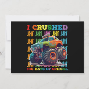 Invitation J'Ai Écrasé 100 Jours De Camion Monster De L'École