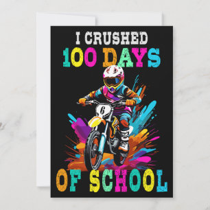 Invitation J'ai écrasé 100 jours d'école Motocross