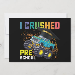 Invitation J'ai écrasé le monstre de l'école maternelle Truck