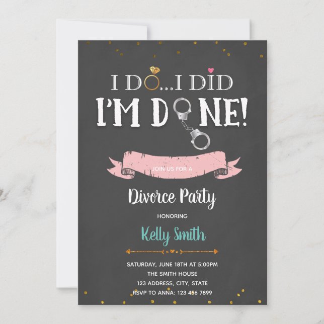 Invitation J'ai fait l'invitation de la partie divorcée (Devant)